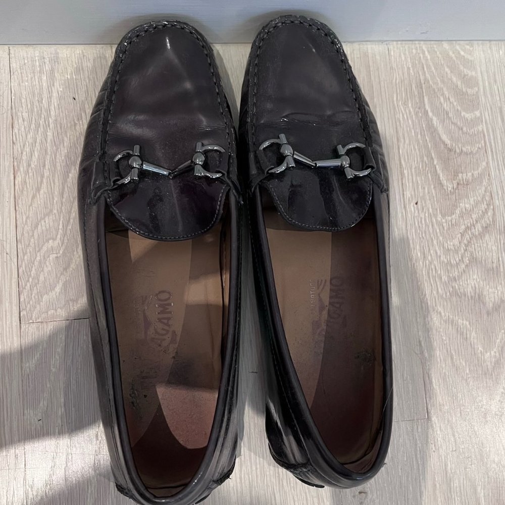 Ferragamo Gunmetal Loafers